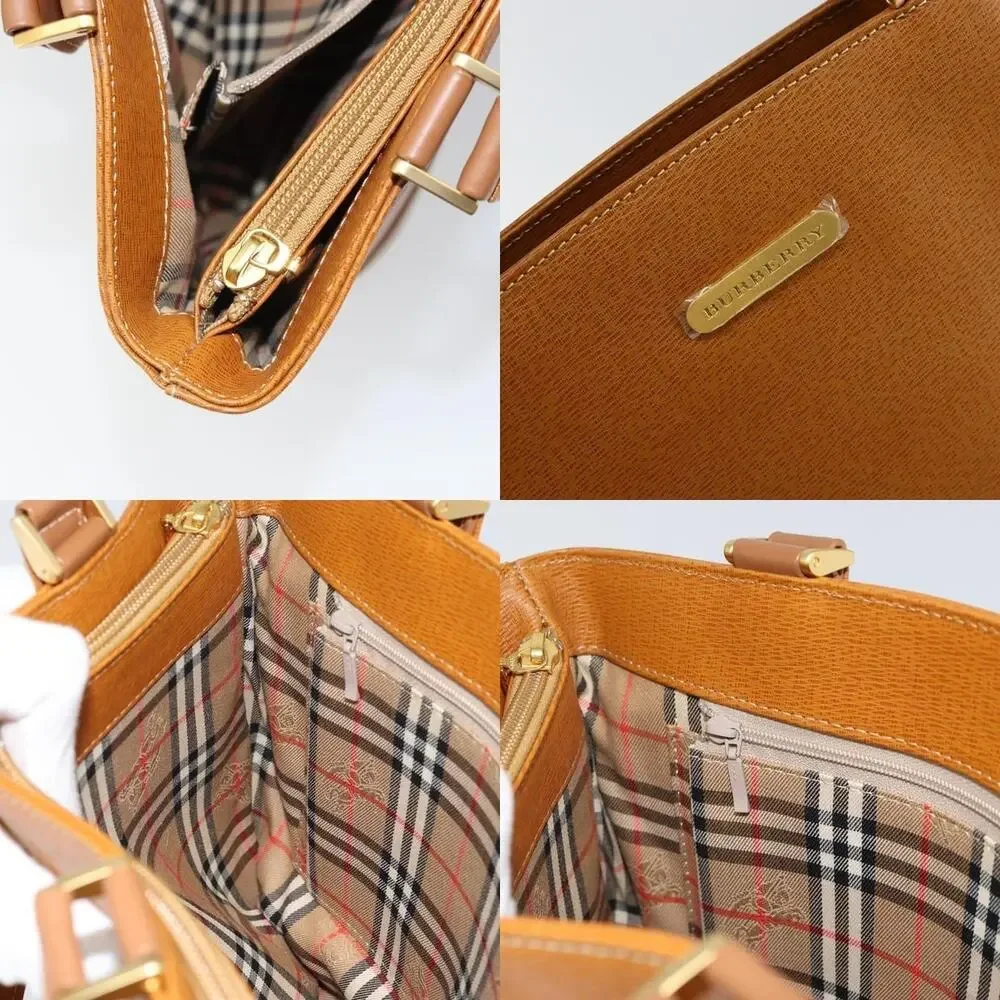Burberry Leather Tote Bag Brown